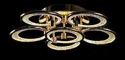 Люстра стельова LED Splendid Ray LT98120/5+1, 144W, золото, білий, сучасний стиль з пультом, димер - мініатюра 2