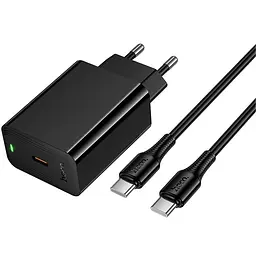 МЗП Hoco CS93A Leader PD20W (1USB-C) + кабель Type-C to Type-C Black - мініатюра 3