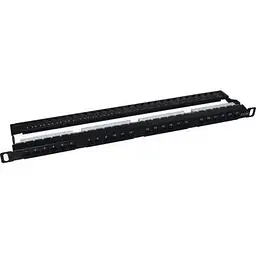 Патч-панель 19" 24xRJ-45 STP cat.5e, 0.5U, with cable organizer Kingda (KD-PP41-STP-C5e-24P-0.5U)