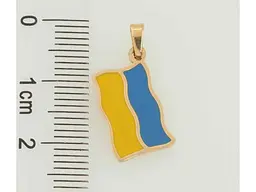 Кулон XUPING Позолота 18К Маленький "Прапор України, покриття емаллю" 9х14мм, для ланцюжка до 3мм (162464) - мініатюра 2