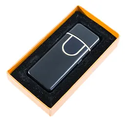 Електрозапальничка спіральна акумуляторна Classic Fashionable, Чорна Глянець, USB запальничка, 6746 (ST) - мініатюра 2