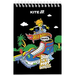 Блокнот Kite на спіралі Hot Wheels А6, 48 аркушів, нелінований (HW25-196-2) - мініатюра 1