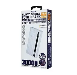 Універсальна мобільна батарея Remax Hunyo II RPP-197 30000mAh PD 22.5W (Білий) - мініатюра 3