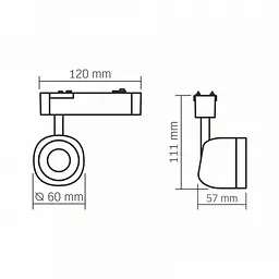 Світильник магнітний трековий Videx LA76B 8.5W 4000K 48V Black - мініатюра 10