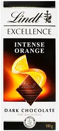 Темний шоколад Lindt Excellence Intense Orange з апельсином та мигдалем 100 г (3046920028370)