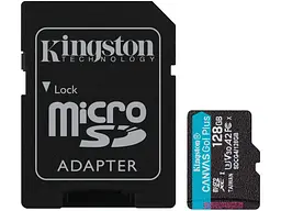 Карта пам'яті Kingston microSD C10 UHS-I U3 A2 V30 + SD Adapter 128 GB (SDCG4/128GB)
