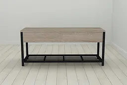 Банкетка з ящиком Ferrum-decor Дрейк 1 550x1000x400 метал Чорний ДСП Сонома Трюфель 16 мм (FRD-103049) - мініатюра 4