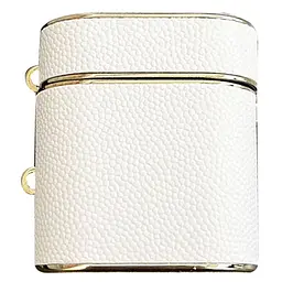 Шкіряний футляр Suitcase для навушників AirPods 1/2 White
