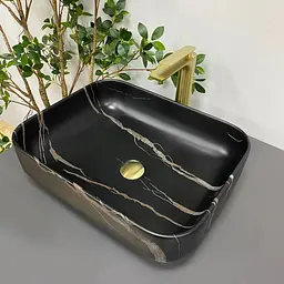 Умивальник VBI Palermo black stone matt накладний VBI-012306, Чорний матовий - мініатюра 1