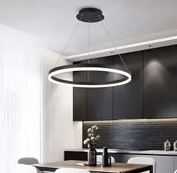 Сучасна LED люстра у чорному каркасі | Арт. M 2702 BK | Line F