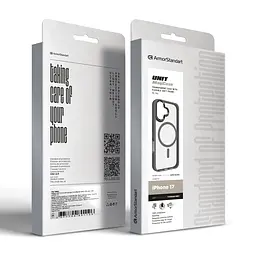 Чехол Apple iPhone 17, Unit MagSafe, серый, прозрачный, магсейф, противоударный, магнитный, панель-накладка с поддержкой MagSafe, с поддержкой беспроводной зарядки, TPU+PC, защита всего корпуса, ударопрочный, ArmorStandart (ARM86285) - мініатюра 6