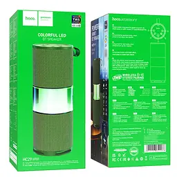 Портативна bluetooth колонка Hoco HC29 з LED підсвічуванням army зелений - мініатюра 3