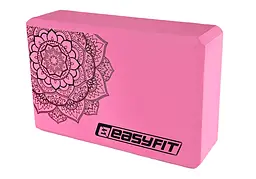 Блок для йоги EasyFit EVA з рожевим малюнком (EF-1819-P)