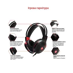 Навушники ігрові Piko PX5 Black/Red з мікрофоном - мініатюра 2