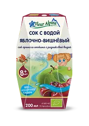 Сік Fleur Alpine з джерельною водою Яблуко-вишня, 200 мл