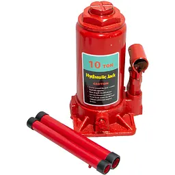 Домкрат гідравлічний Hydraulic Jack, вантажопідйомність 10 тонн, висота підйому 200–380 мм, червоний