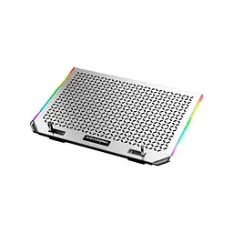 Підставка до ноутбука IceCoorel 10-15.6", 6*80mm 1800 RPM, 2*USB, 366x256x23mm, RGB (A17) - мініатюра 1