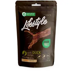 Ласощі для котів Nature's Protection Lifestyle Snack For Cats Soft Duck Strips м'які смужки з качки 75 г
