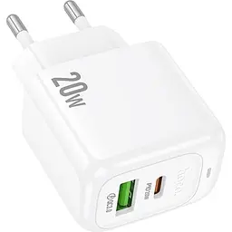 Мережевий зарядний пристрій Hoco CS54A Surplus PD20W+QC3.0 White (6942007631518) [173056] - мініатюра 3