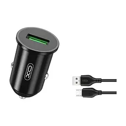 Зарядний пристрій XO USB QC3.0 18W + cable USB to Micro 5P black (TZ12-M-BK) - мініатюра 3