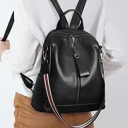 Жіночий рюкзак молодіжний шкіряний міський чорний 73354 Tiding Bag