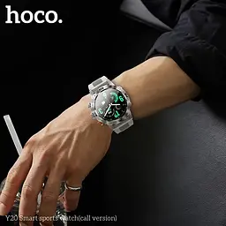 Cмарт-годинник Hoco Y20 38mm Smart sports watch (call version) сріблястий - мініатюра 5