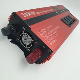 Автоінвертор 12 V-220 V перетворювач напруги 2000 W на виході 3 розетки та 4 USB-порти UKC AC/DC - мініатюра 4