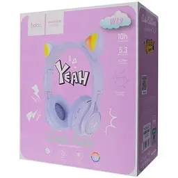 Бездротові навушники Hoco W39 Cat Ear Bluetooth блакитні 6931474779250 - мініатюра 2