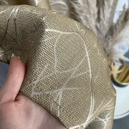 Льняні штори "бите скло" кавового кольору 2шт. 150х270 з білим шифоновим тюлем 400х270, на тасьмі ALBO pbe0052740 - мініатюра 7