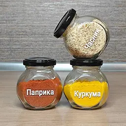 Контурні наліпки для спецій з прозорим фоном і білим шрифтом 59 шт. - мініатюра 4