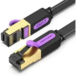 Патч-корд 3м, FTP cat 7 RJ-45 black Vention (ICABI)