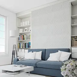 Самоклеюча 3D панель Sticker Wall білий декор 700x700x4мм SW-00001351 - мініатюра 5