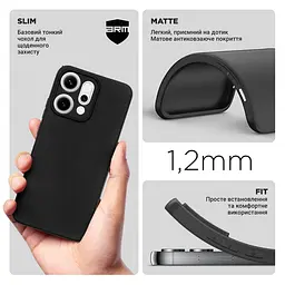 Чехол-накладка для смартфона OPPO Reno14 Pro 5G, противоударный, силиконовый, термополиуретановый (ТПУ), с защитой камеры и корпуса, черный, защита всего корпуса, ArmorStandart (ARM87161) - мініатюра 3