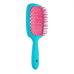 Щітка для волосся бірюза з рожевим SMALL SUPER BRUSH Janeke