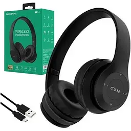 Бездротові навушники Borofone BO4 Charming Bluetooth повнорозмірні чорні 6931474709882 - мініатюра 2