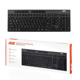 Клавіатура мембранна бездротова 2E KS-280 Black-Grey, 120key, WL/BT, EN/UK, silent - мініатюра 9