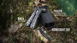 Мультитул Ganzo Multi Tool (G204), Чорний - мініатюра 16