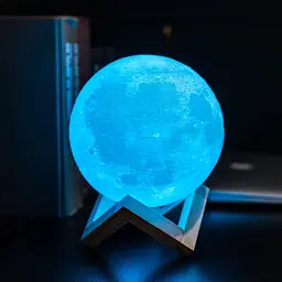 Нічник UFT RGB Moon light 3D Луна на підставці 11 см 5 режимів світла - мініатюра 6