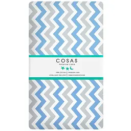 Простирадло Cosas полуторне 155х240 grey zigzag cs4, синій (ЗигГолСер_215)