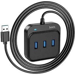 Розгалужувач адаптер хаб Hoco HB31 Easy 4-in-1 converter (Usb to Usb3.0x4) кабель 120 см