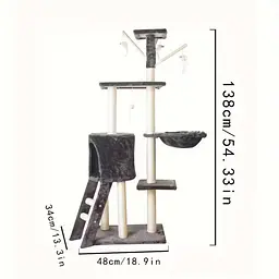 Ігровий комплекс для котів з кігтеточкою і будиночком Pet Hobby MT05-1 ∙ Кігтеточка будиночок дряпка для кота MT05-1 - мініатюра 2