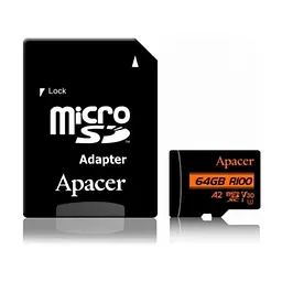 Карта памяти Apacer 64GB microSD class 10 UHS-I U3 (AP64GMCSX10U8-R)