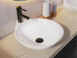 Умивальник Miraggio FLORENCE (0000197) Miramarble, Глянцевий, Накладний, Білий - мініатюра 7