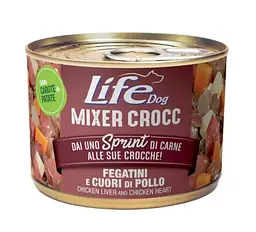 Влажный корм для собак LifeDog Mixer Crocc Fegatini Cuori di Pol куриная печень и сердца 150 гр 24029