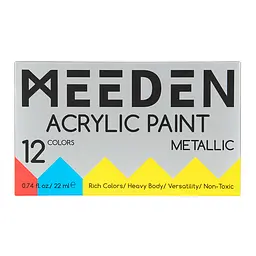 Набір акрилових фарб MEEDEN Metallic 12x22 мл