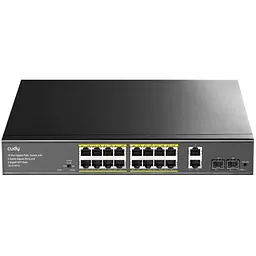 Комутатор Cudy GS1018PS2, 16-Port Gigabit PoE+ Switch with 2 Uplink Gigabit Ports and 2 Gigabit SFP (GS1018PS2)