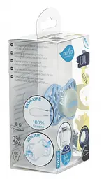 Силіконова симетрична пустушка Nuvita Air55 Cool Вуса, світиться в темряві, 6-12 міс., блакитний (NV7085GDB) - мініатюра 4