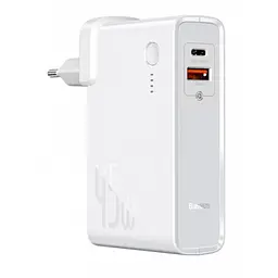Мережевий зарядний пристрій Baseus Power Station 2 in 1 QC with Power Bank 10000mAh 45W PPNLD-C02 White