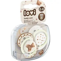 Пустушка силіконова динамічна LOVI Teddy Love 0-6 місяців 2 шт. (22/935) - мініатюра 4