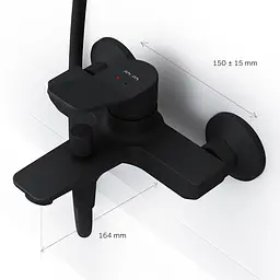 Змішувач для ванни Am.Pm X-Joy black F85A10022 Чорний матовий - мініатюра 8